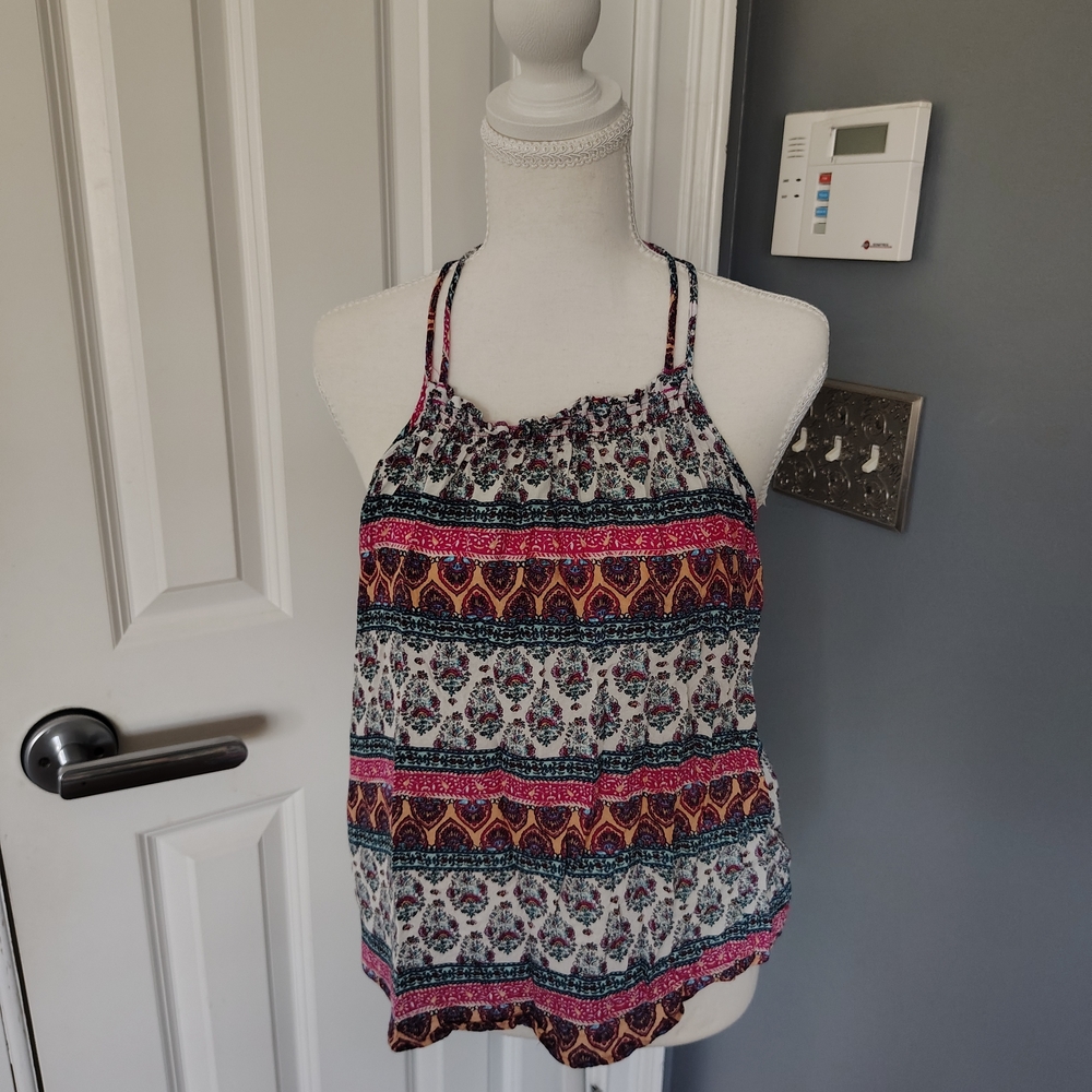 Pink Rose Multicolor Boho Camisole Euc L‎